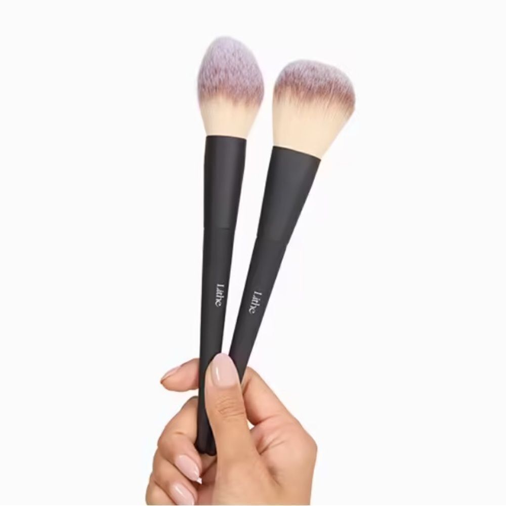 Lithe Beauty Essential Face Powder Bronzer Brush Set 2pc Soft Gradient NWT